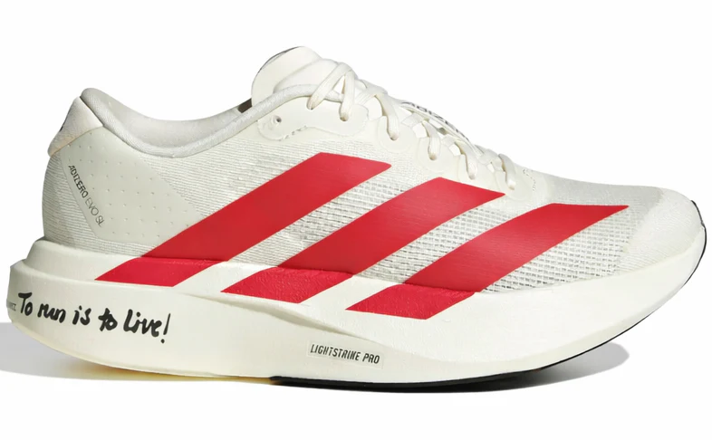 Adidas Adizero Evo SL "أبيض مائل للصفرة / قرمزي فاتح / أسود فاحم"