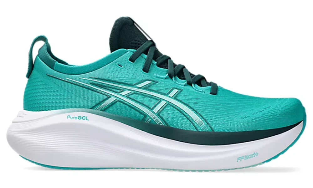 Asics Gel Nimbus 27 "موجة تيل/أخضر ساكسوني"